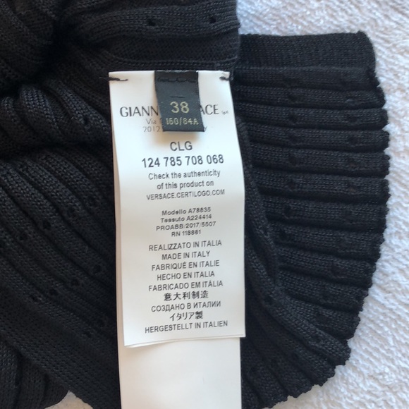 Versace Ribbed Knit Top with Studs Size EU 38 / 160 Authentic - Picture 11 of 16
